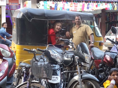Pondicherry.Bente i tuktuk
